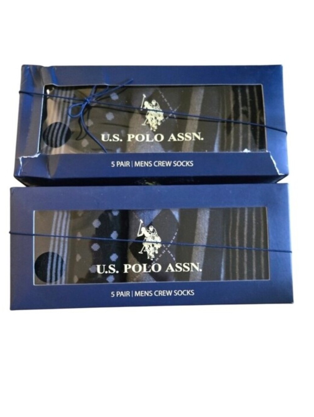 NWT U.S. Polo Assn. Men's Dress Crew Socks Gift Sets 2 Packs 10 Pairs Black Grey